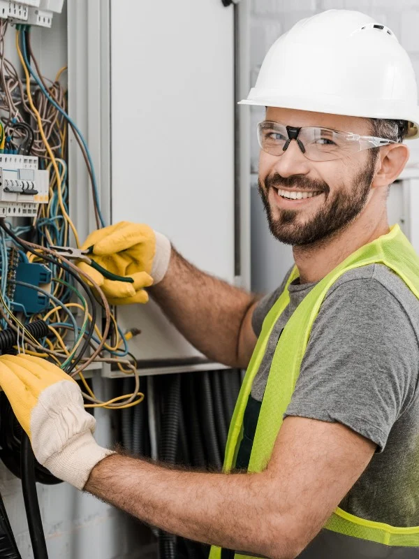 Ein Elektriker bei der Arbeit
