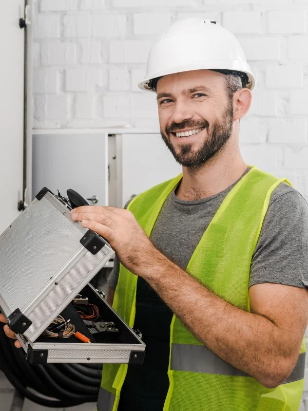 Ein Elektriker bei der Arbeit
