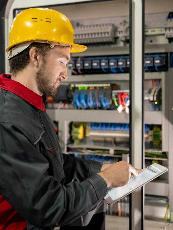 Ein Elektriker bei der Arbeit